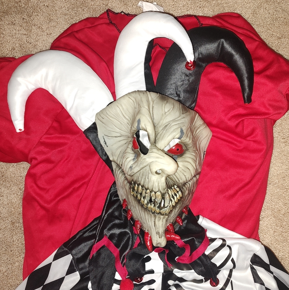 Scary Jester Kids Costume - Red and Black